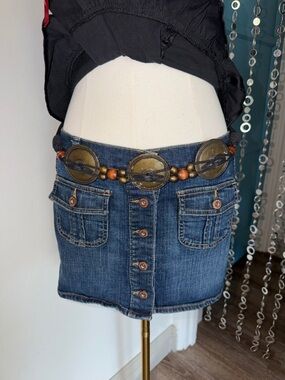 Vintage Y2K Metal Beaded Belt